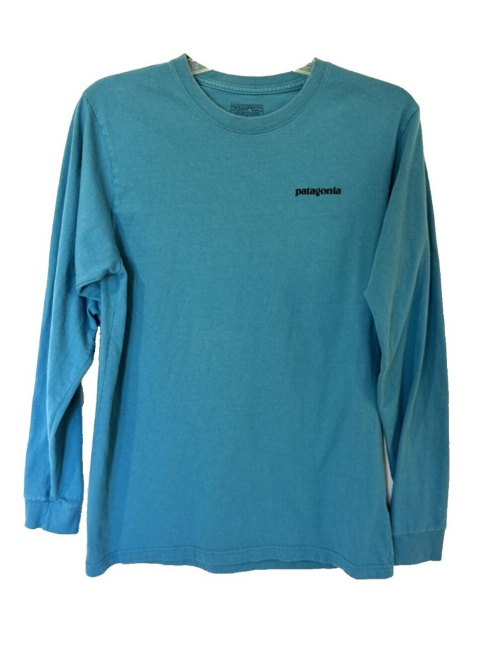Patagonia Regular Fit Long Sleeve Crew Neck T-Shirt Mens Size Small Blue